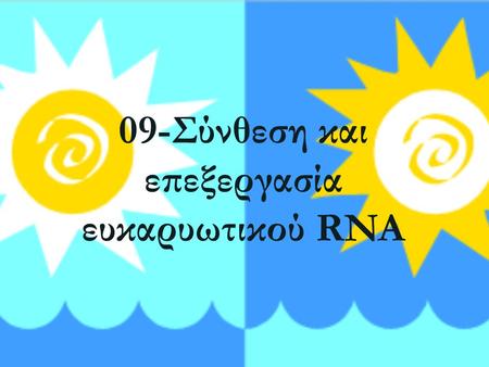 09-Σύνθεση και επεξεργασία ευκαρυωτικού RNA