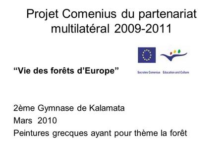Projet Comenius du partenariat multilatéral