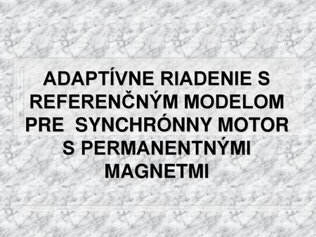 Model synchrónneho motora s permanentnými magnetmi
