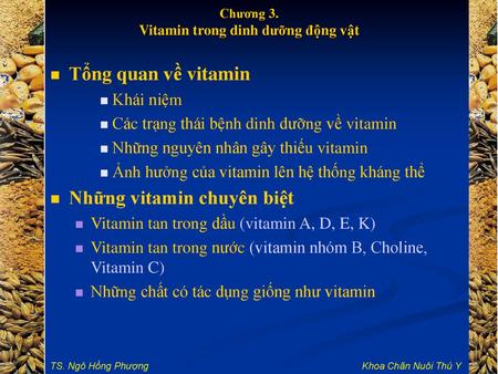 Chương 3. Vitamin trong dinh dưỡng động vật