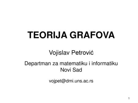 Departman za matematiku i informatiku Novi Sad
