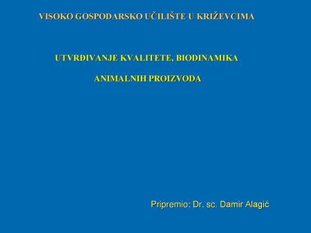 Pripremio: Dr. sc. Damir Alagić