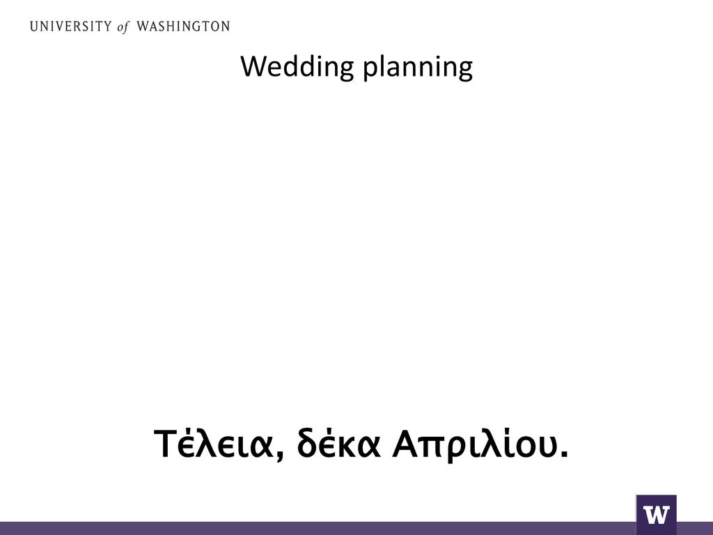 Wedding planning Τέλεια, δέκα Απριλίου.