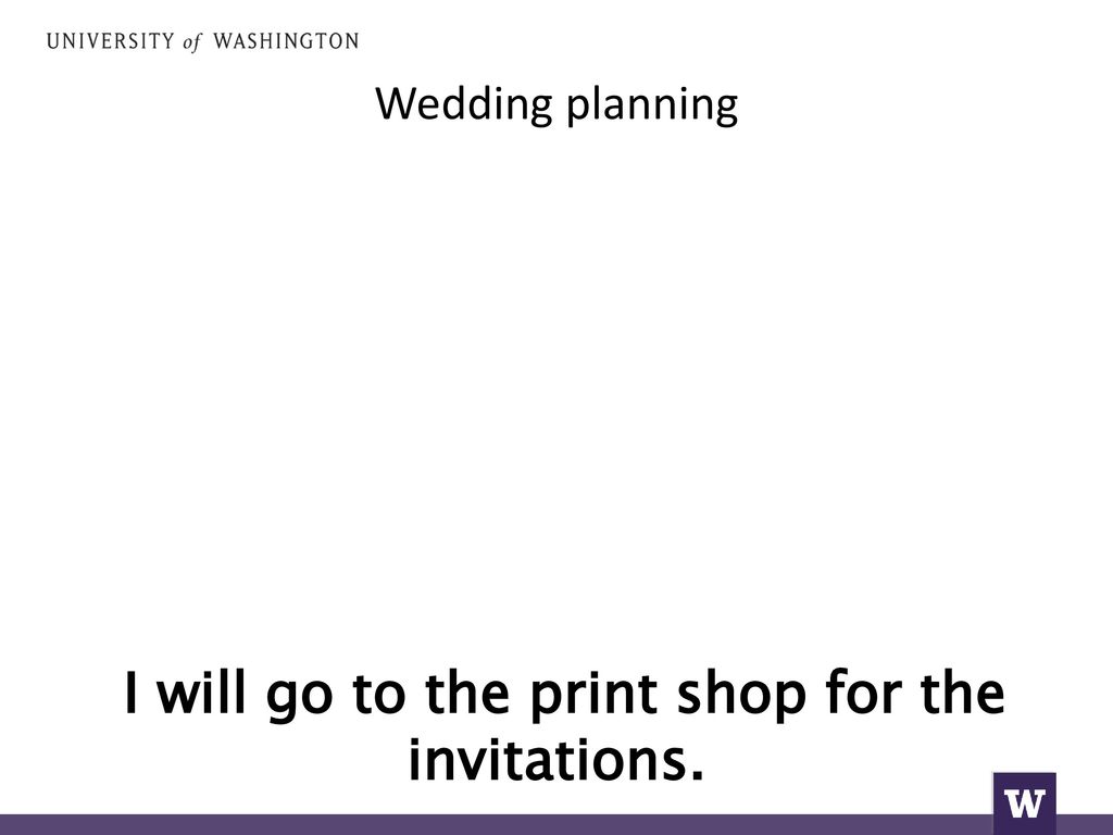 I will go to the print shop for the invitations.