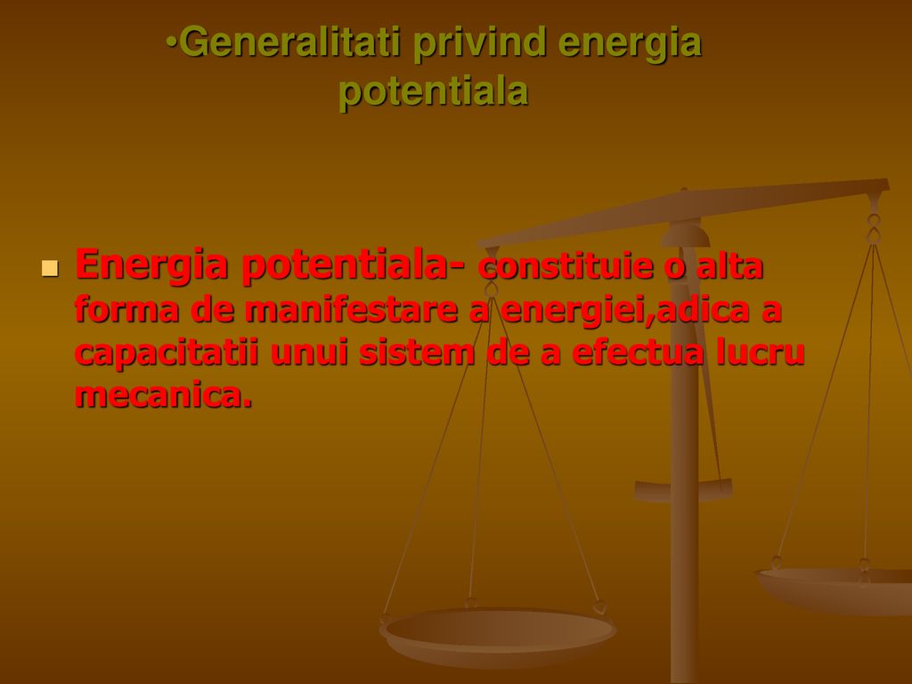 Generalitati privind energia potentiala