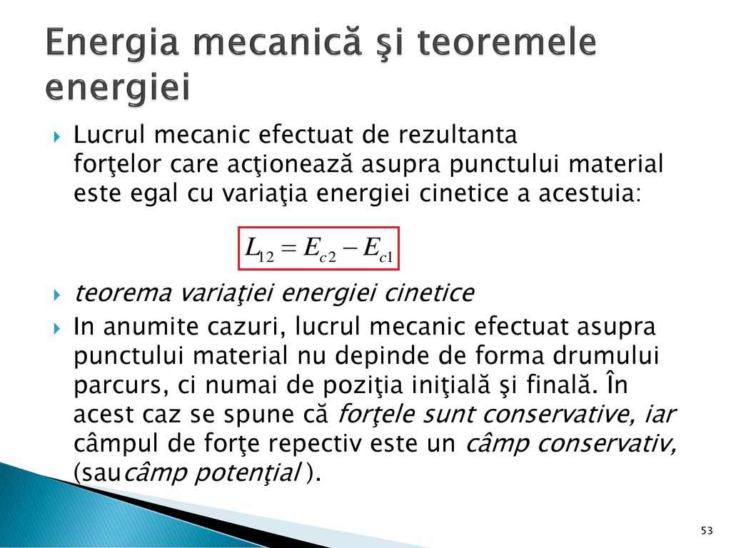 Energia mecanică şi teoremele energiei