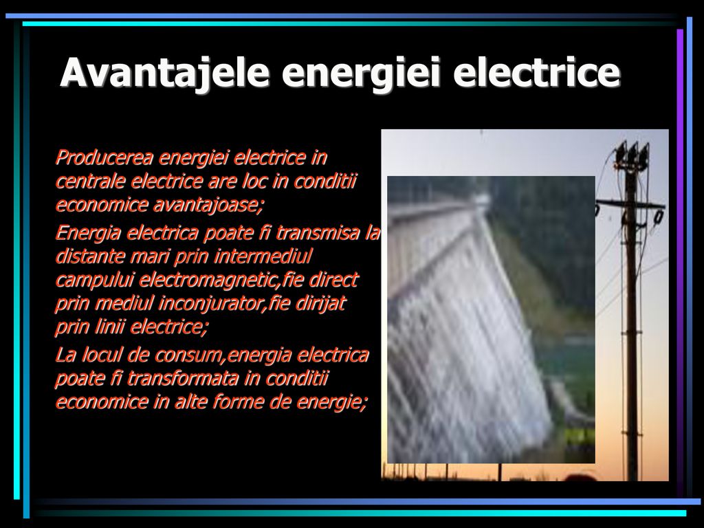 Avantajele energiei electrice
