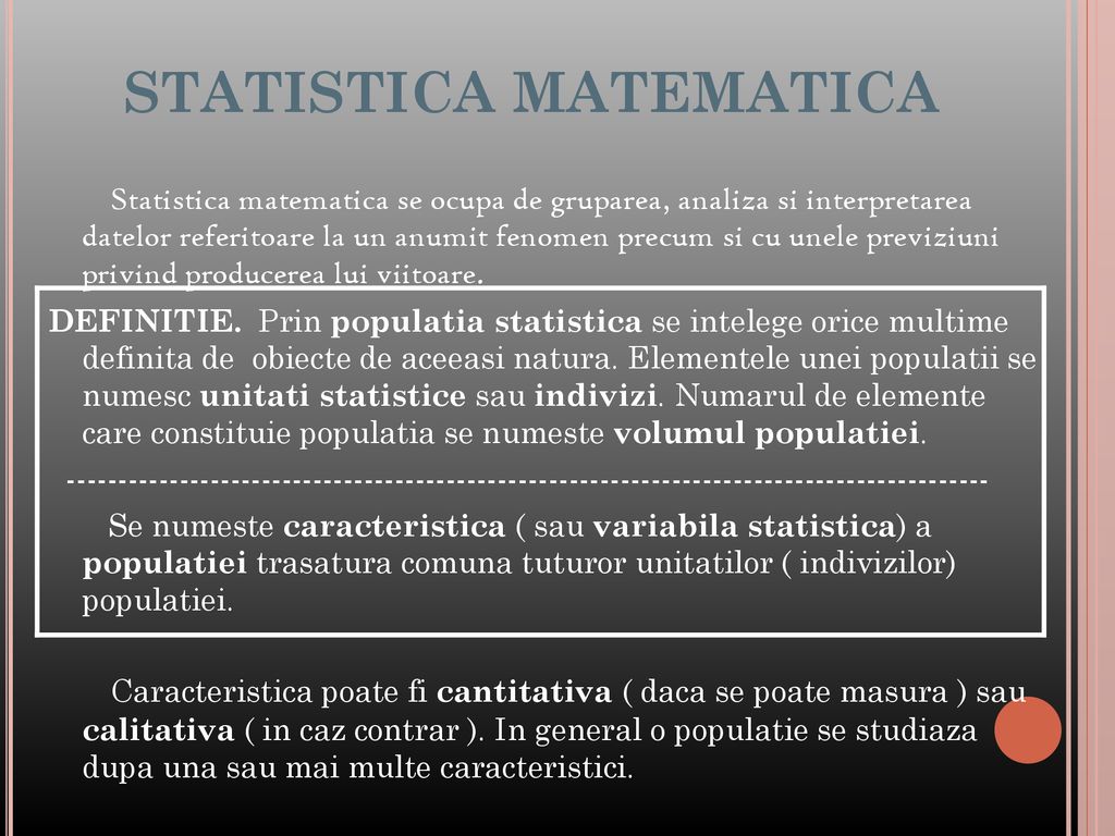 STATISTICA MATEMATICA