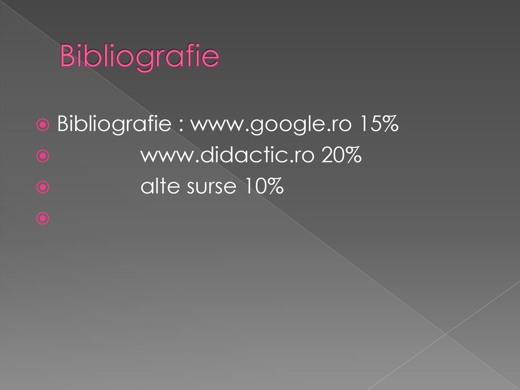 Bibliografie Bibliografie :   15%   20%