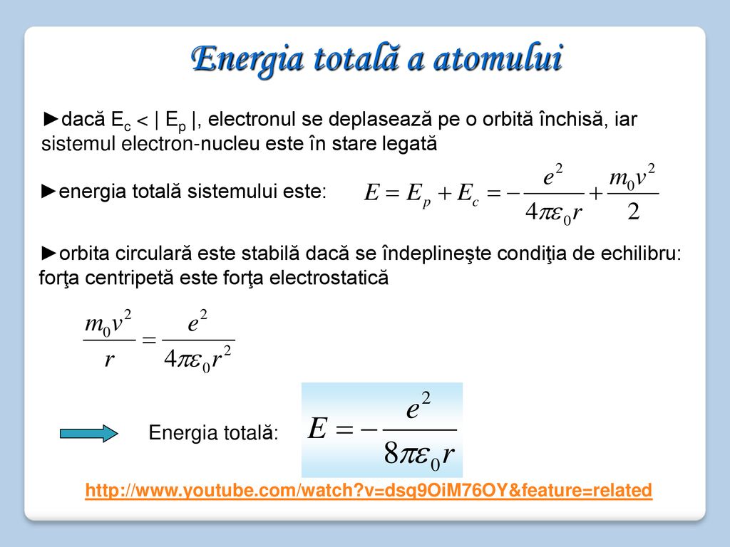 Energia totală a atomului