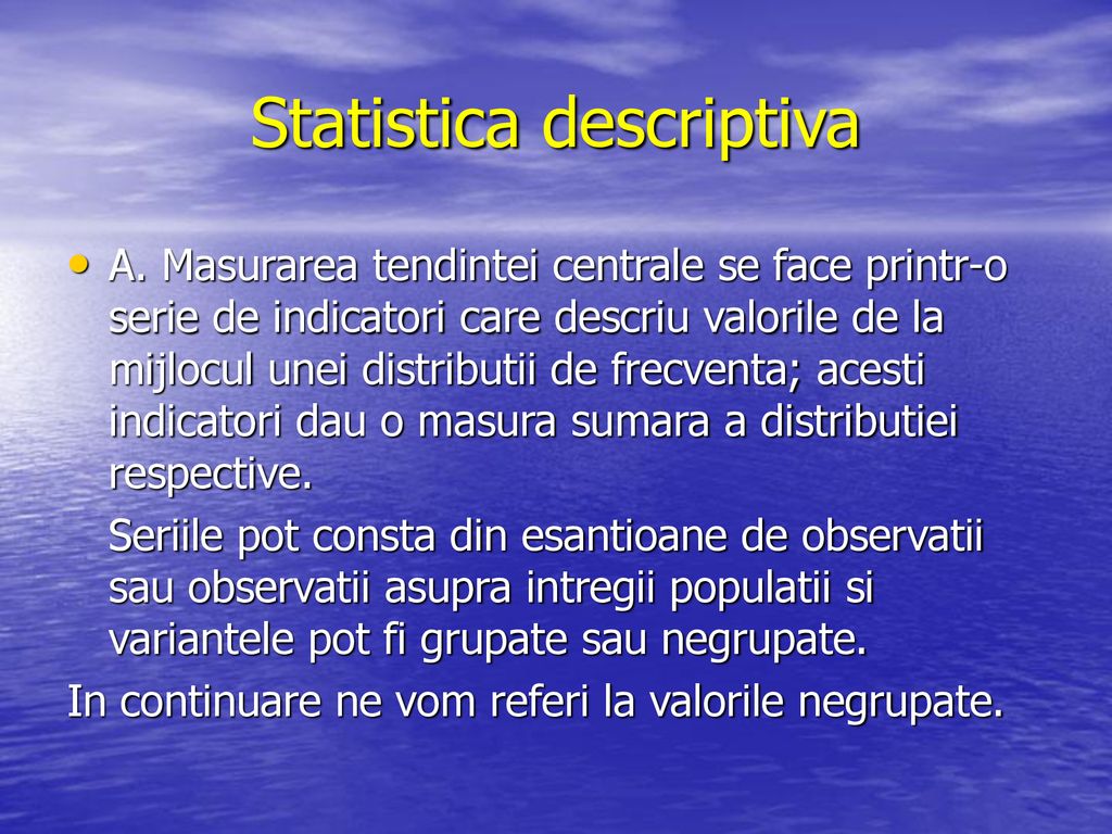 Statistica descriptiva