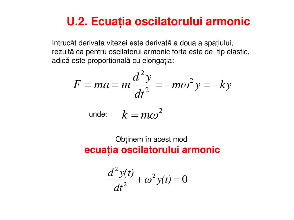 ecuația oscilatorului armonic