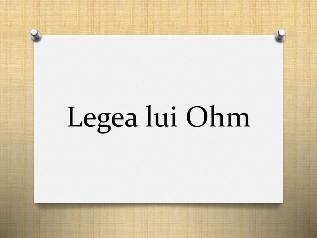 Legea lui Ohm