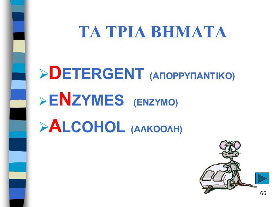 DETERGENT (ΑΠΟΡΡΥΠΑΝΤΙΚΟ) ALCOHOL (ΑΛΚΟΟΛΗ)