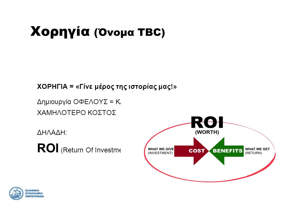 Χορηγία (Όνομα TBC) ROI (Return Of Investment)