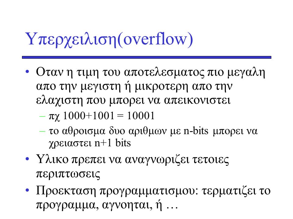 Yπερχειλιση(overflow)