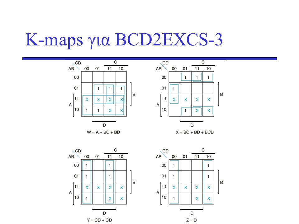 K-maps για ΒCD2EXCS-3