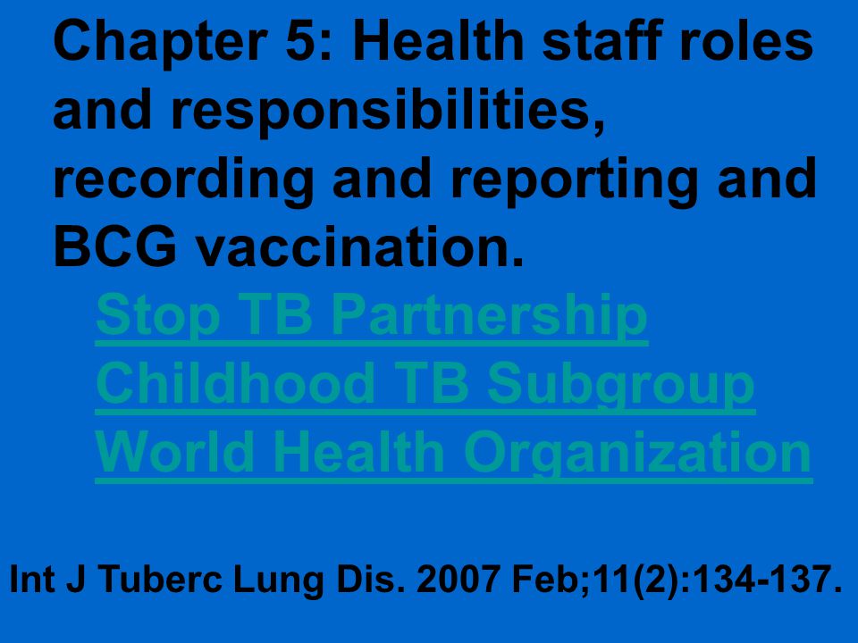 Stop TB Partnership Childhood TB Subgroup World Health Organization