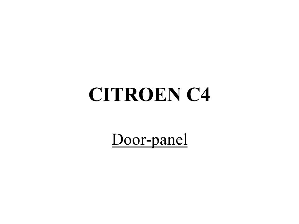 CITROEN C4 Door-panel