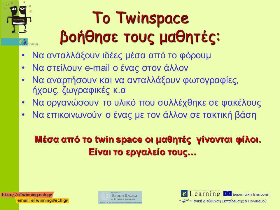 Το Twinspace βοήθησε τους μαθητές: