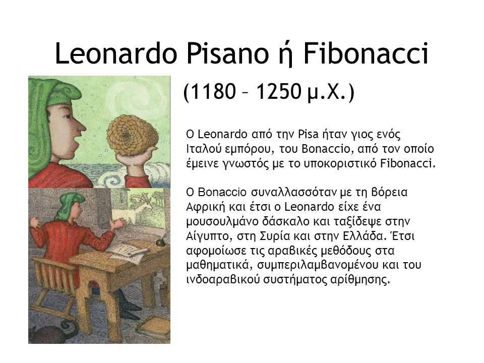 Leonardo Pisano ή Fibonacci (1180 – 1250 μ.Χ.)