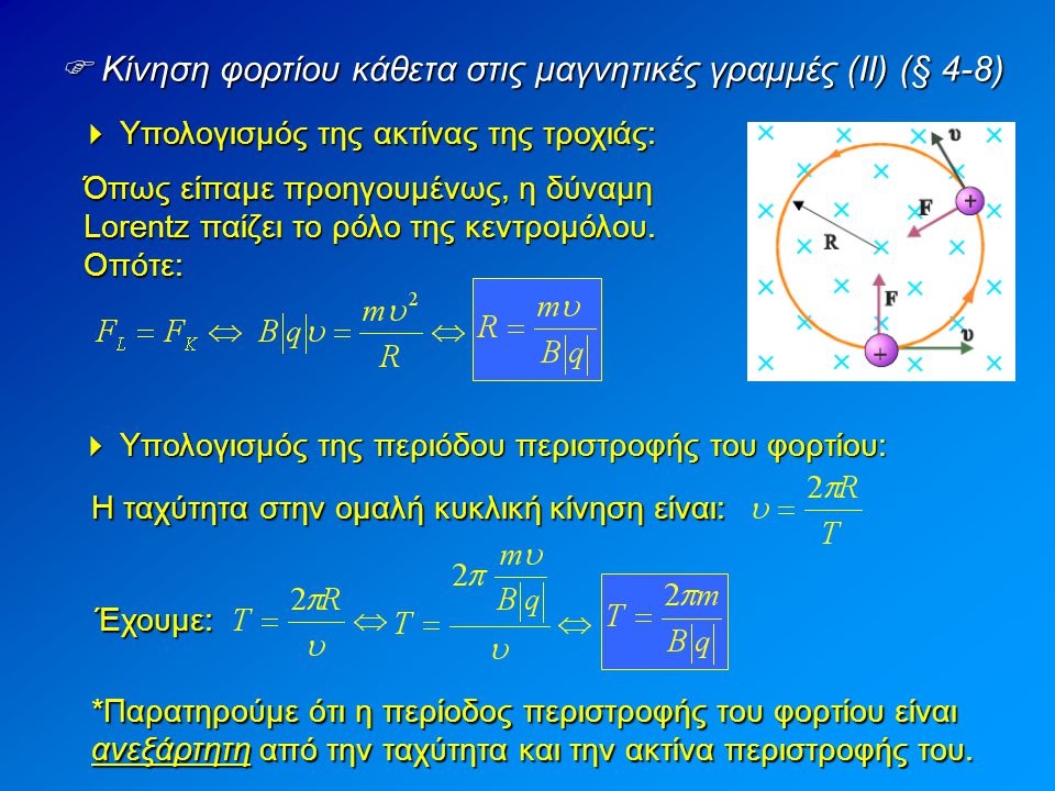  Κίνηση φορτίου κάθετα στις μαγνητικές γραμμές (II) (§ 4-8)