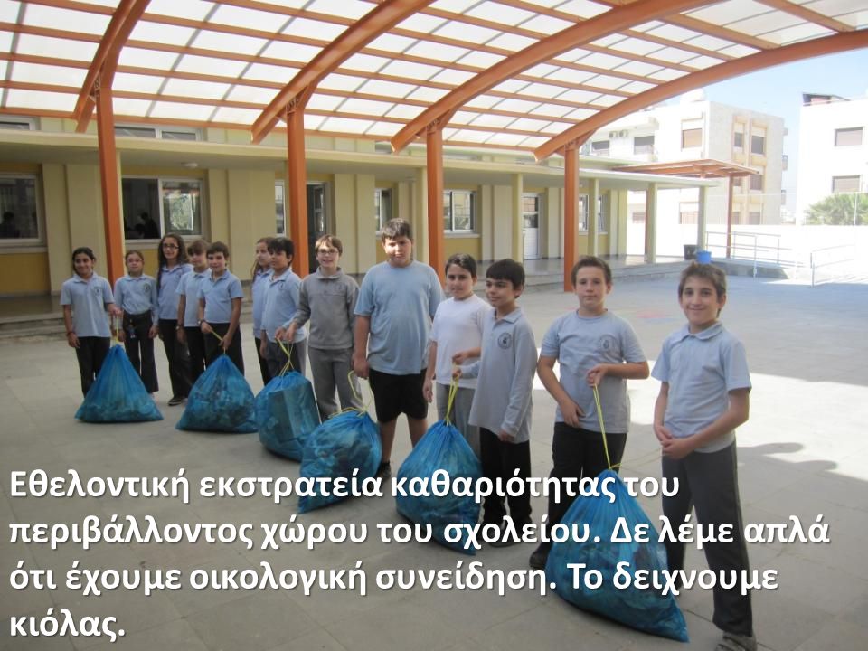 Εθελοντική εκστρατεία καθαριότητας του περιβάλλοντος χώρου του σχολείου.