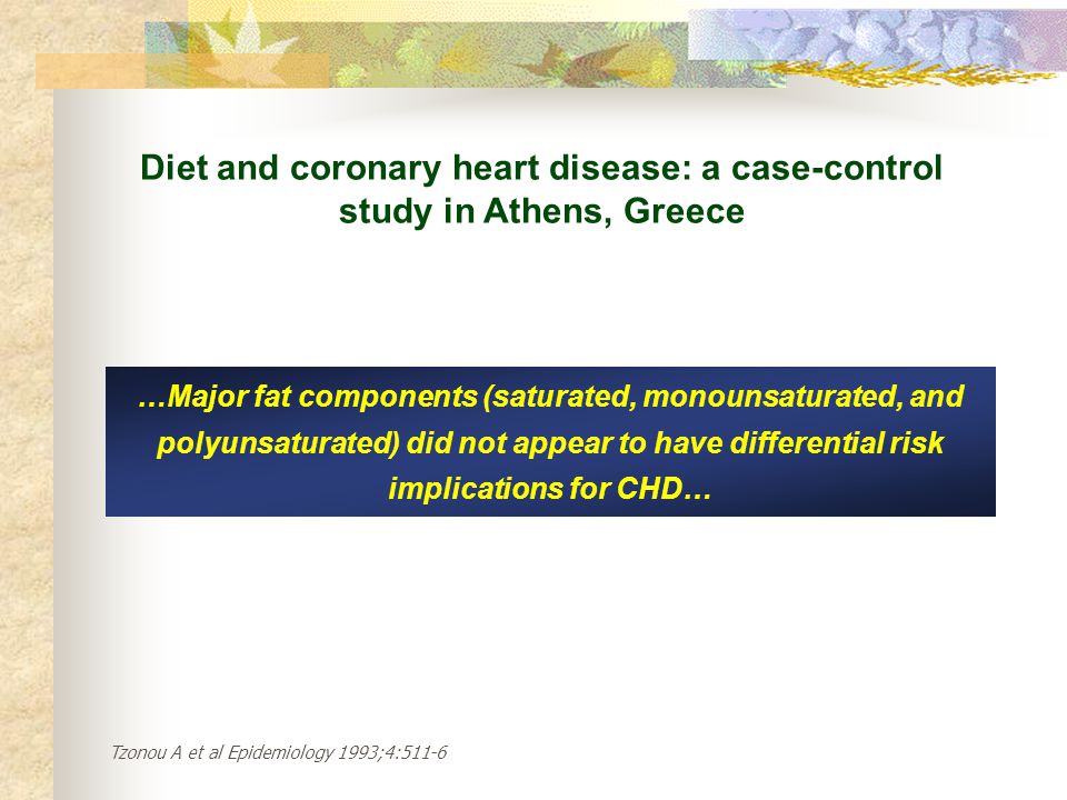 Diet and coronary heart disease: a case-control study in Athens, Greece