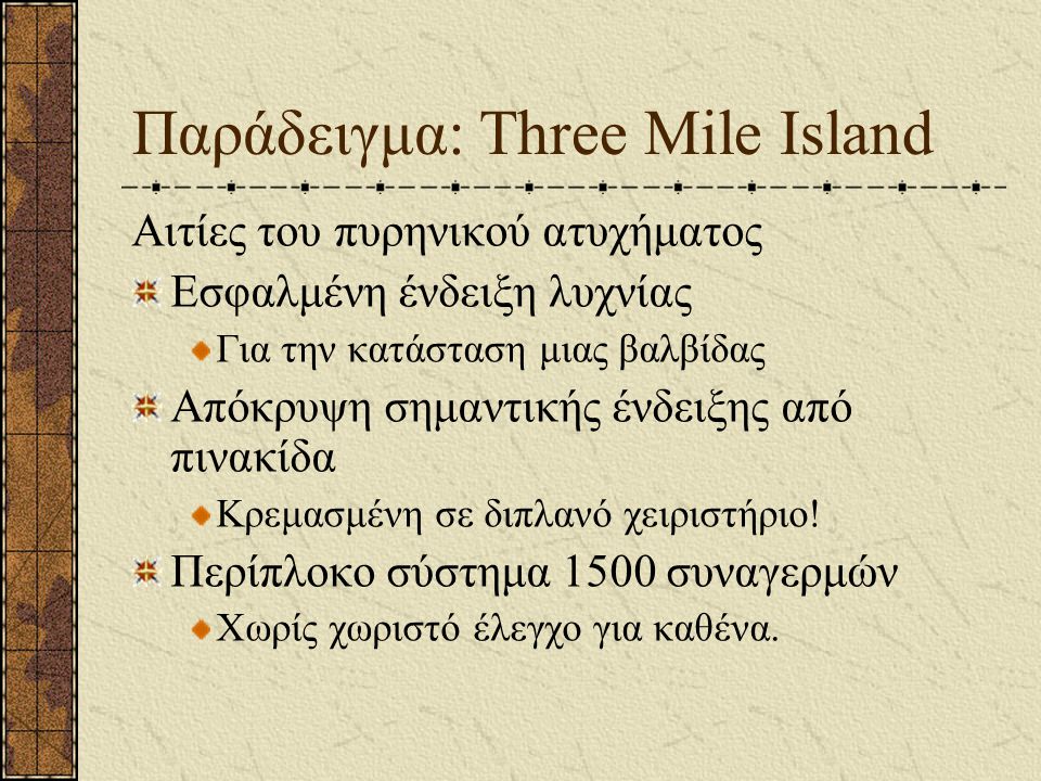 Παράδειγμα: Three Mile Island