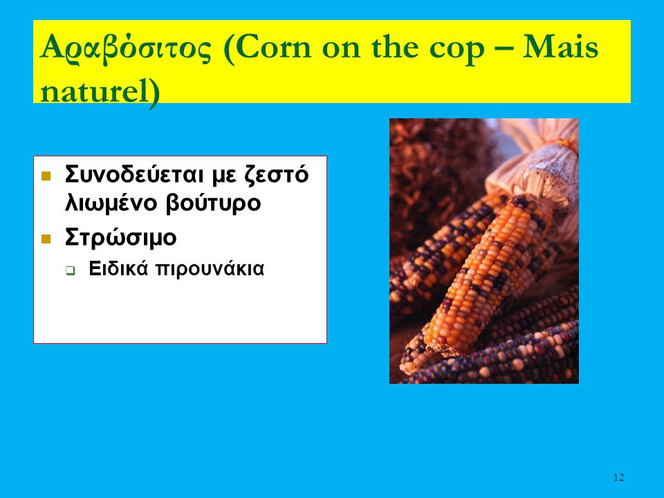 Αραβόσιτος (Corn on the cop – Mais naturel)