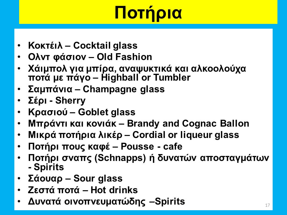 Ποτήρια Κοκτέιλ – Cocktail glass Ολντ φάσιον – Old Fashion