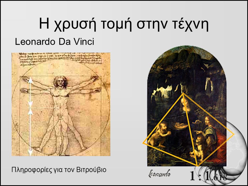 Η χρυσή τομή στην τέχνη Leonardo Da Vinci