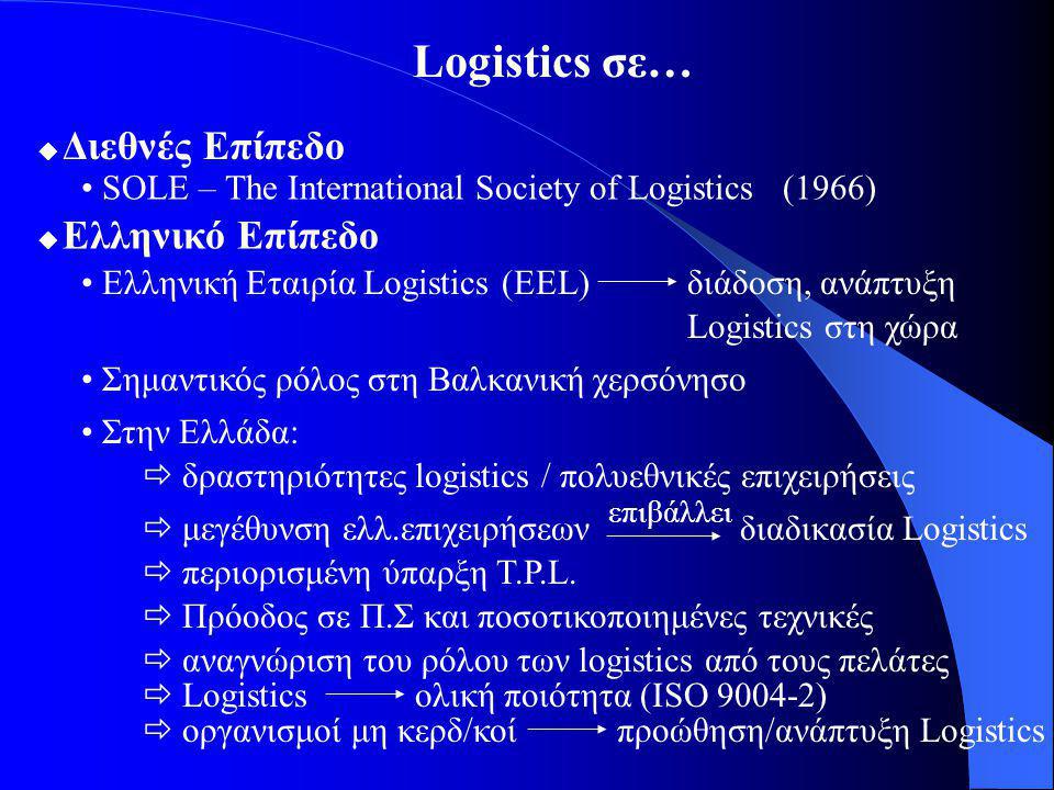 Logistics σε… • SOLE – The International Society of Logistics (1966)
