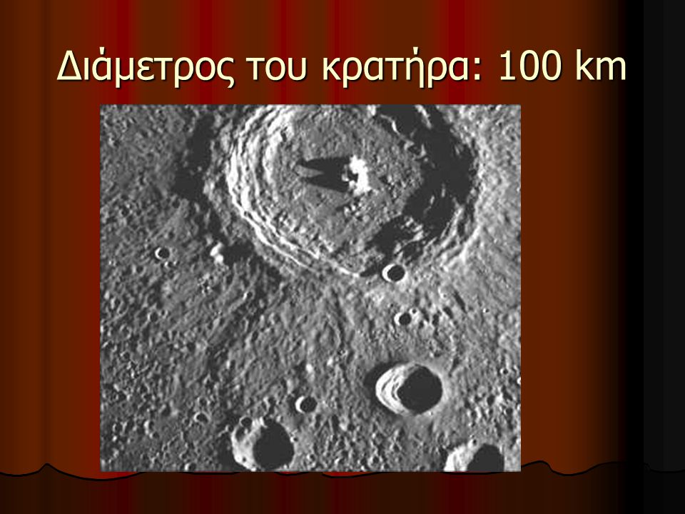 Διάμετρος του κρατήρα: 100 km