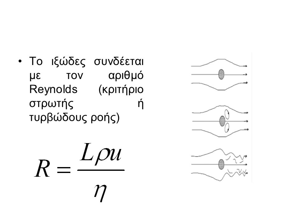 Το ιξώδες συνδέεται με τον αριθμό Reynolds (κριτήριο στρωτής ή τυρβώδους ροής)