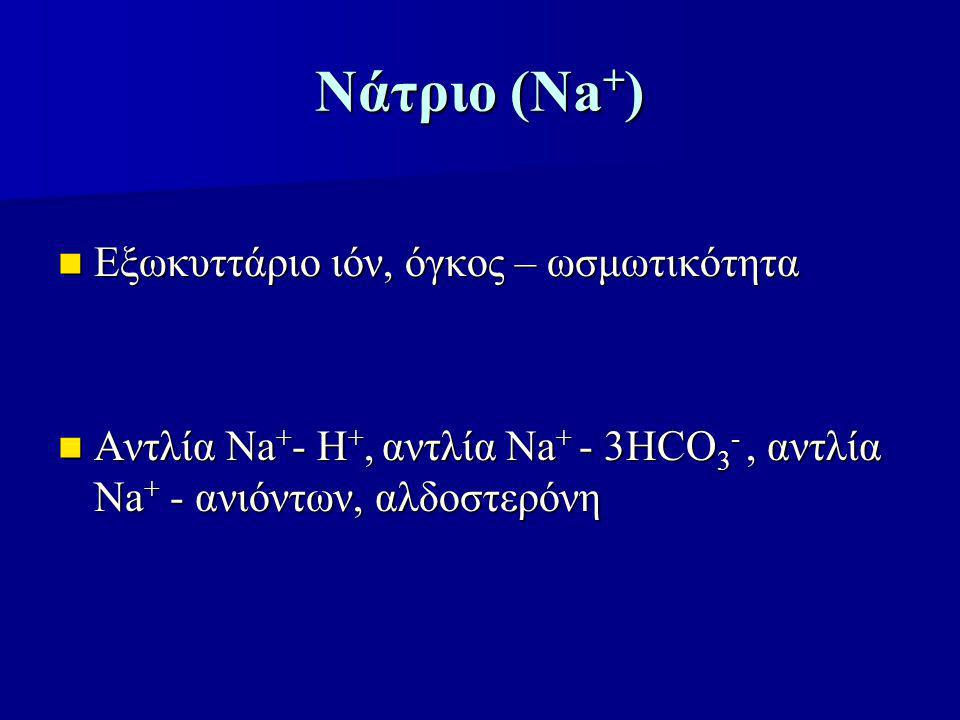 Νάτριο (Νa+) Εξωκυττάριο ιόν, όγκος – ωσμωτικότητα