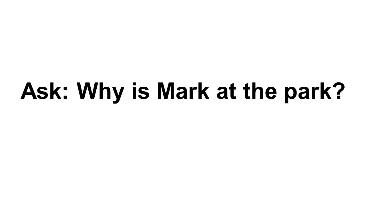 Ask: Why is Mark at the park