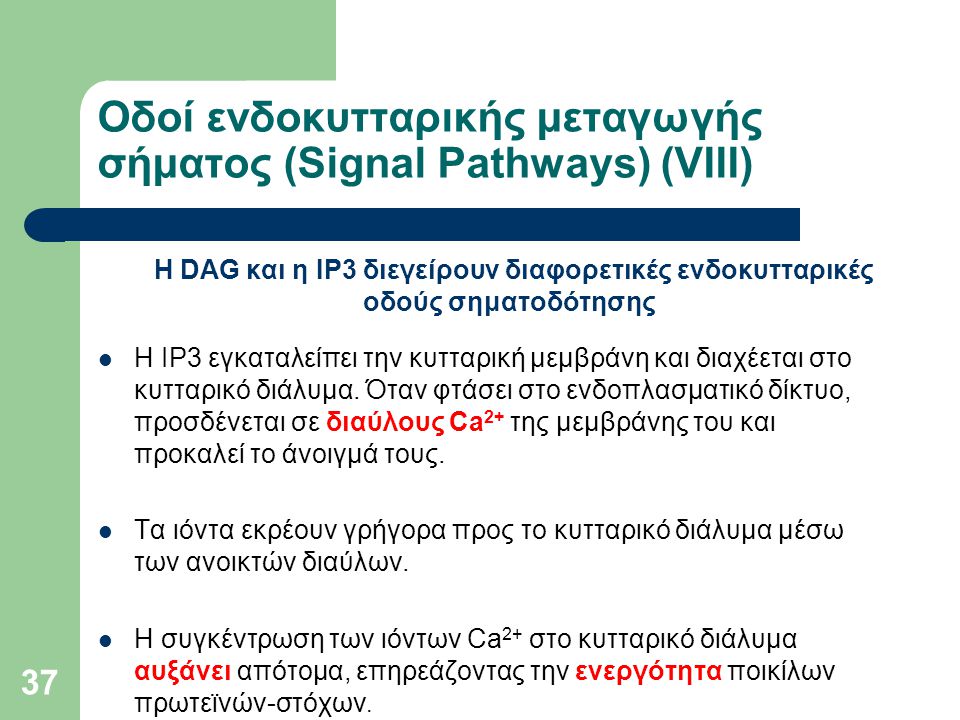 Οδοί ενδοκυτταρικής μεταγωγής σήματος (Signal Pathways) (VIIΙ)