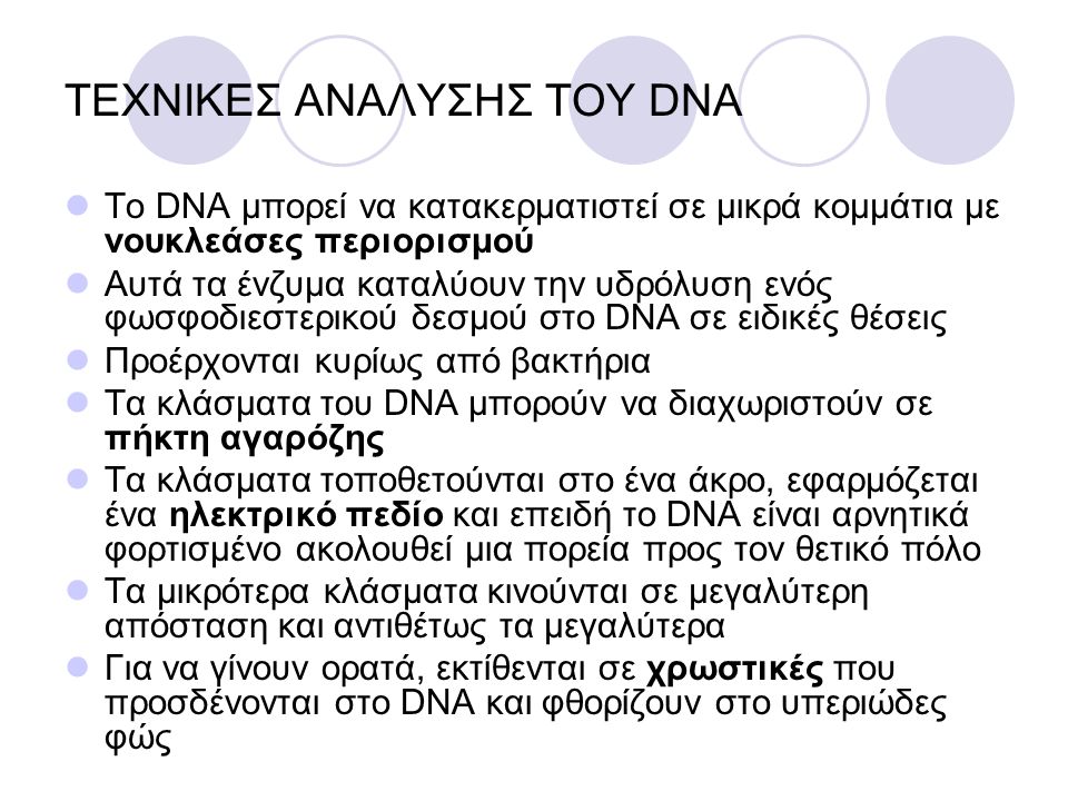 ΤΕΧΝΙΚΕΣ ΑΝΑΛΥΣΗΣ ΤΟΥ DNA