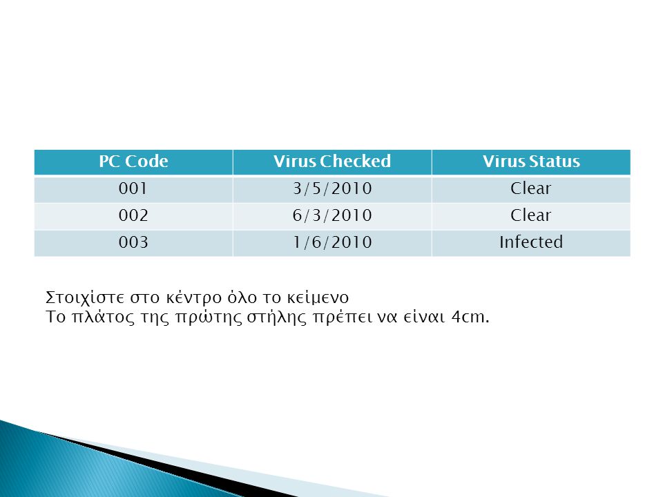 PC Code Virus Checked. Virus Status /5/2010. Clear /3/ /6/2010. Infected.