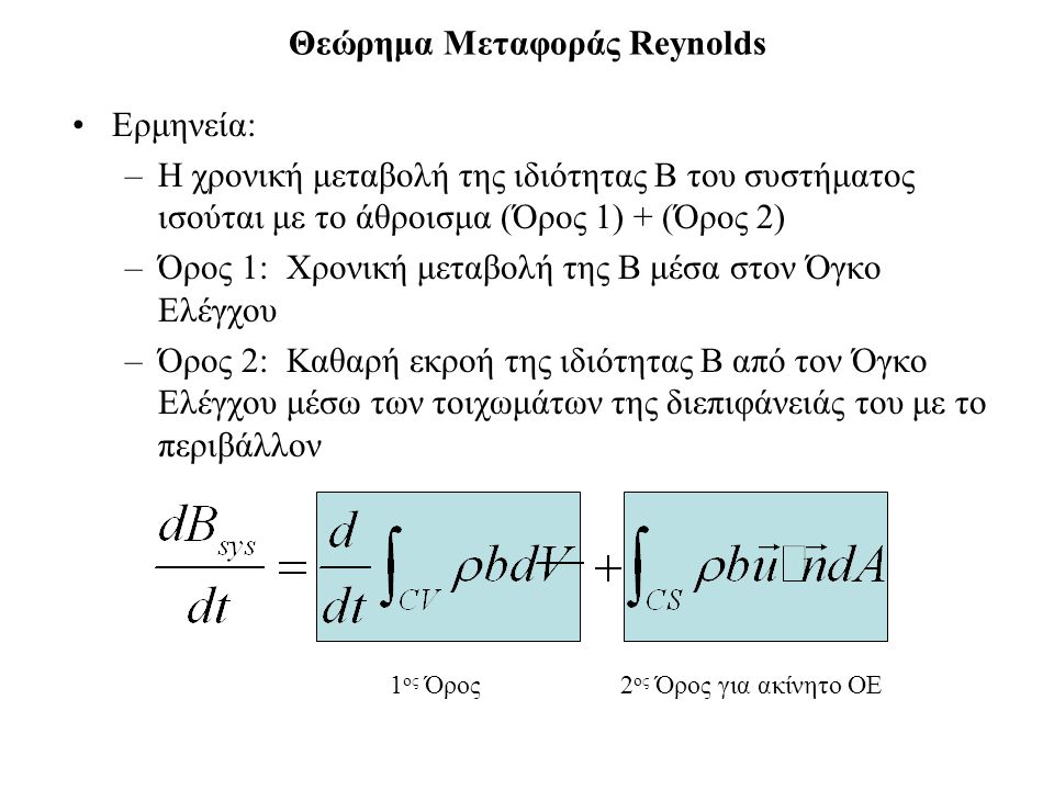 Θεώρημα Μεταφοράς Reynolds