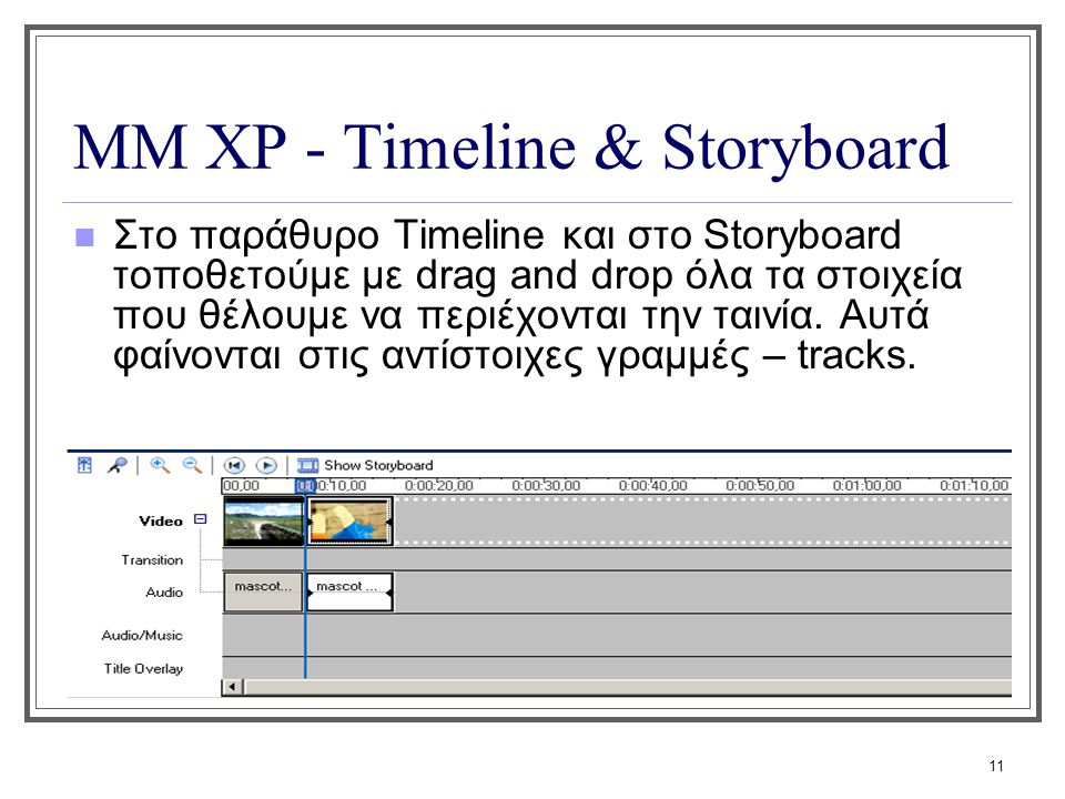 ΜΜ XP - Timeline & Storyboard