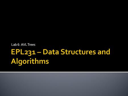 EPL231 – Data Structures and Algorithms
