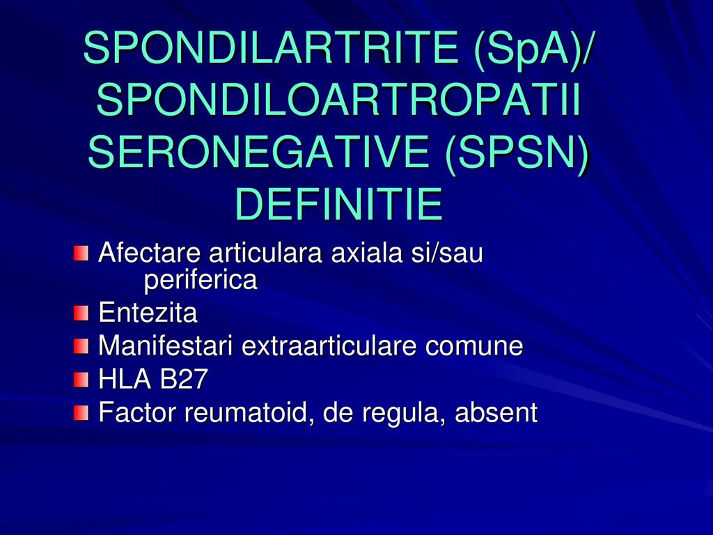 spondilartrita seronegativa tratament articulații calde cu artrita