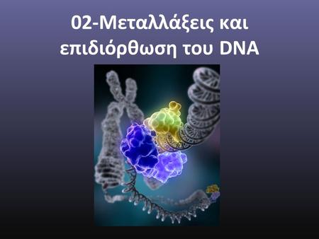 02-Μεταλλάξεις και επιδιόρθωση του DNA. Τύποι μεταλλάξεων Σημειακές μεταλλάξεις: –Μεταπτώσεις (transitions): πουρίνη σε πουρίνη ή πυριμιδίνη σε πυριμιδίνη.