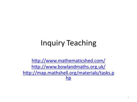 Inquiry Teaching    hp 1.