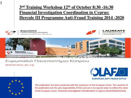 3nd Training Workshop 12th of October 8:30 -16:30