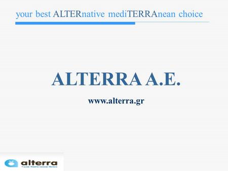 your best ALTERnative mediTERRAnean choice