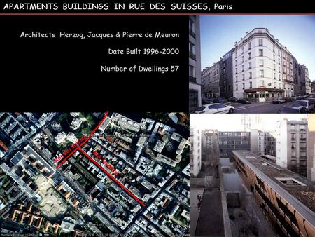 APARTMENTS BUILDINGS IN RUE DES SUISSES, Paris