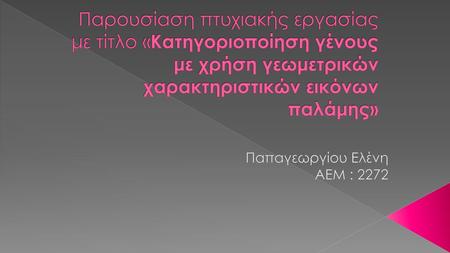 Παπαγεωργίου Ελένη ΑΕΜ : 2272